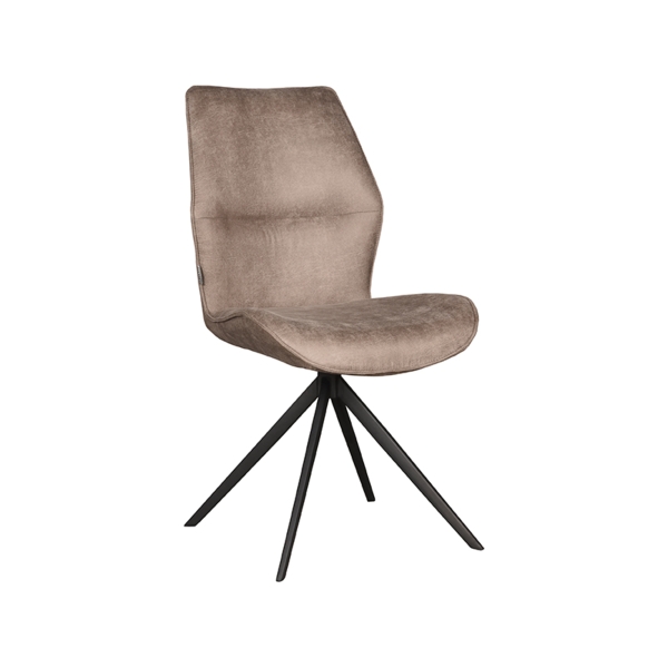 LABEL51 Eetkamerstoelen Comfy - Taupe - Micro Suede - Zwart OnderstelLABEL51