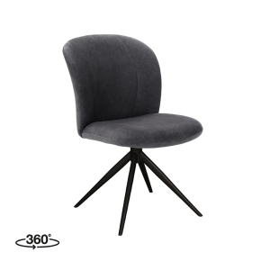 LABEL51 Eetkamerstoelen Kimo - Antraciet - Cosmo - Zwart OnderstelLABEL51