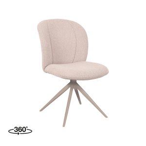 LABEL51 Eetkamerstoelen Kimo - Naturel - Boucle - Taupe OnderstelLABEL51